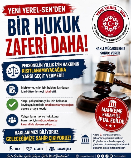 SENDİKAMIZDAN BİR HUKUK ZAFERİ DAHA 
