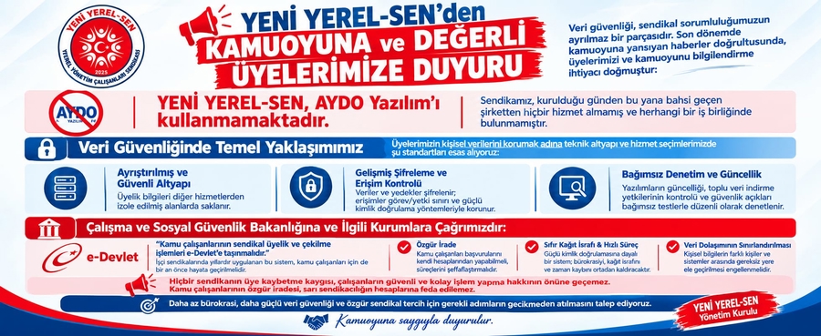 KAMUOYU VE DEĞERLİ ÜYELERİMİZE DUYURU 